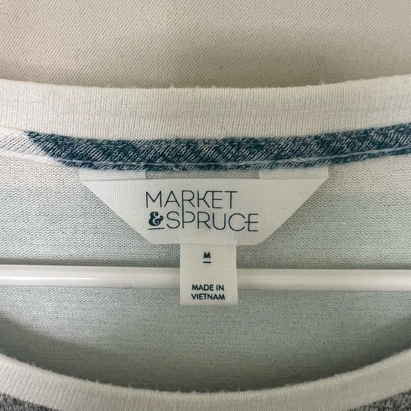 Market & Spruce Womens Medium 3/4 Sleeve Stripe Sweater with Knot - Picture 3 of 7